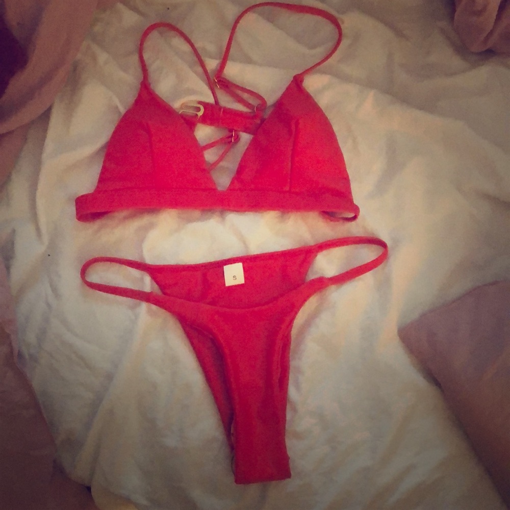 Red bikini bathing suit